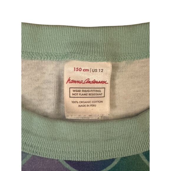 Hanna Andersson Purple & Green Mermaid Long Sleeve Pajama Top Shirt Girls 12 - Picture 5 of 5